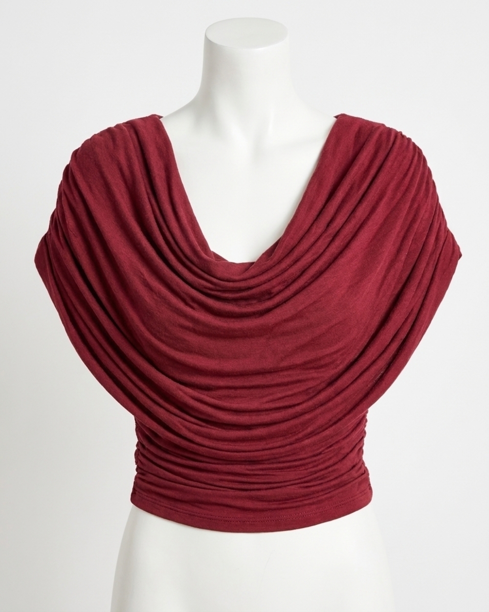 NEW LINE AND DOT women's mazzy knit cowl top in burgundy